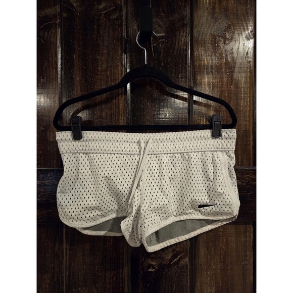 VTG Y2k Nike Women grey / white Polyester Athletic low rise Shorts Size L - Picture 5 of 8